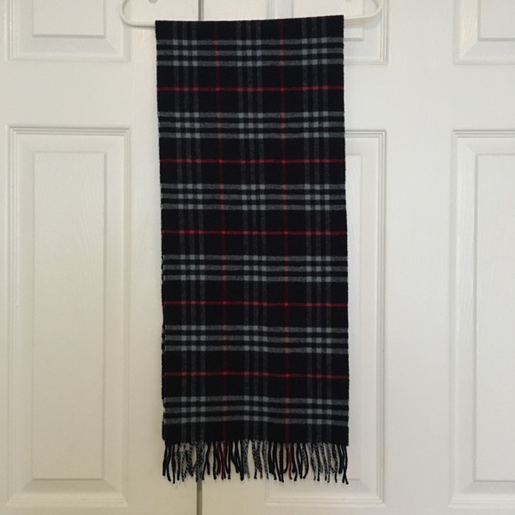 burberry navy check scarf